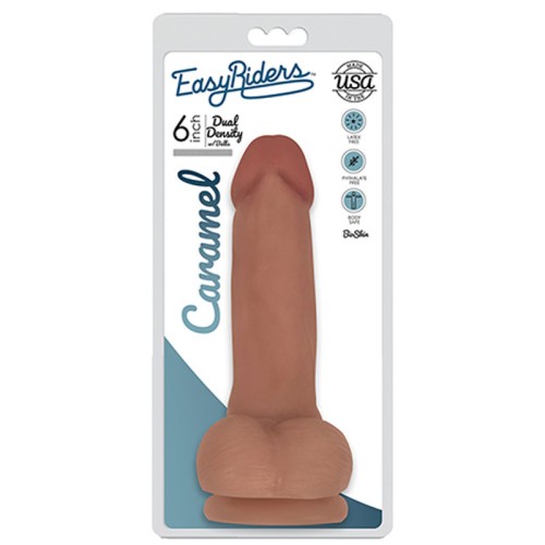 Curve Toys Easy Riders Dual Density Dildo 6 Inch - Tan