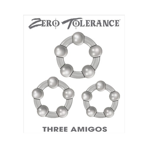 Three Amigos Clear Cockring Set