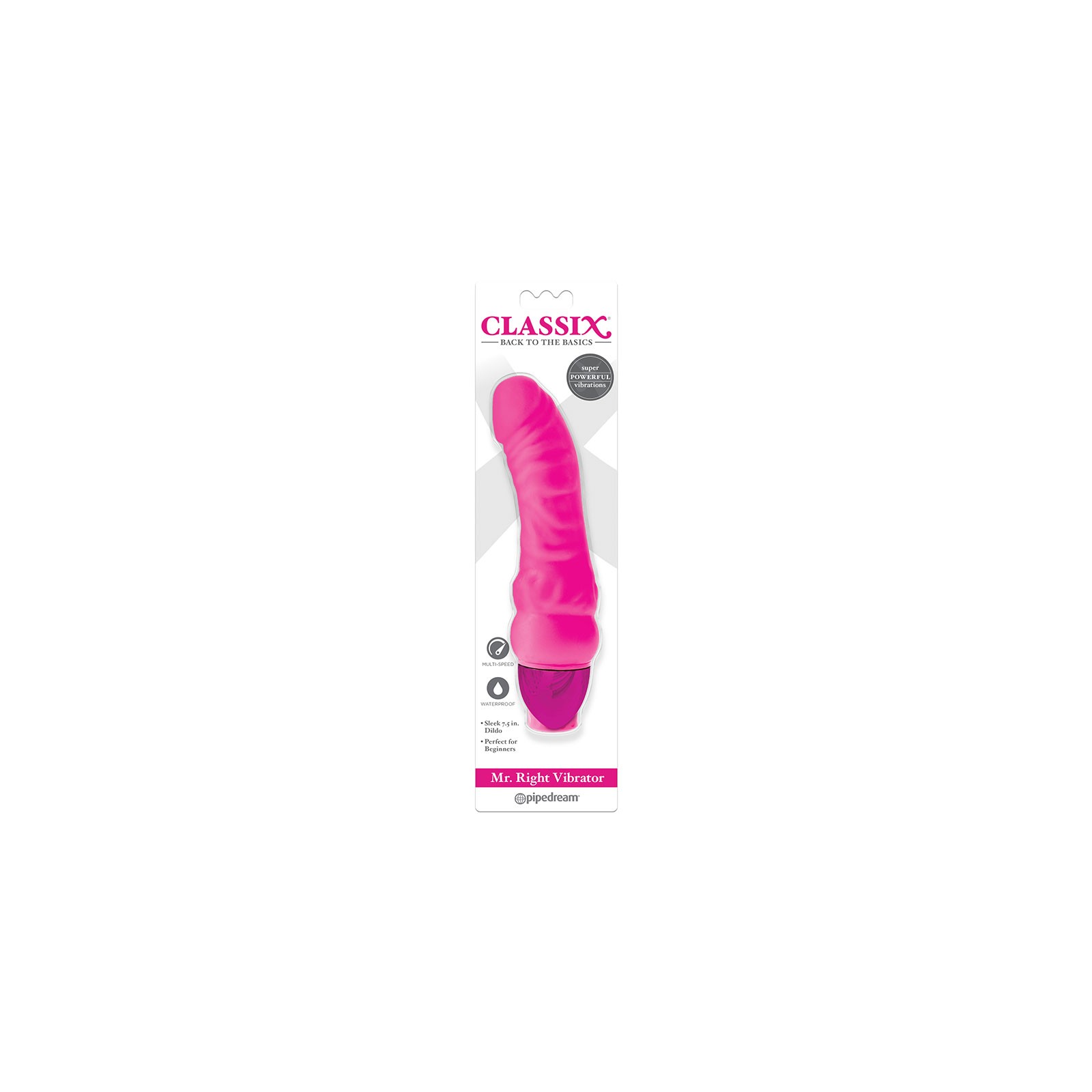 Pipedream Classix Mr. Right Vibrator 6.5 in. Pink