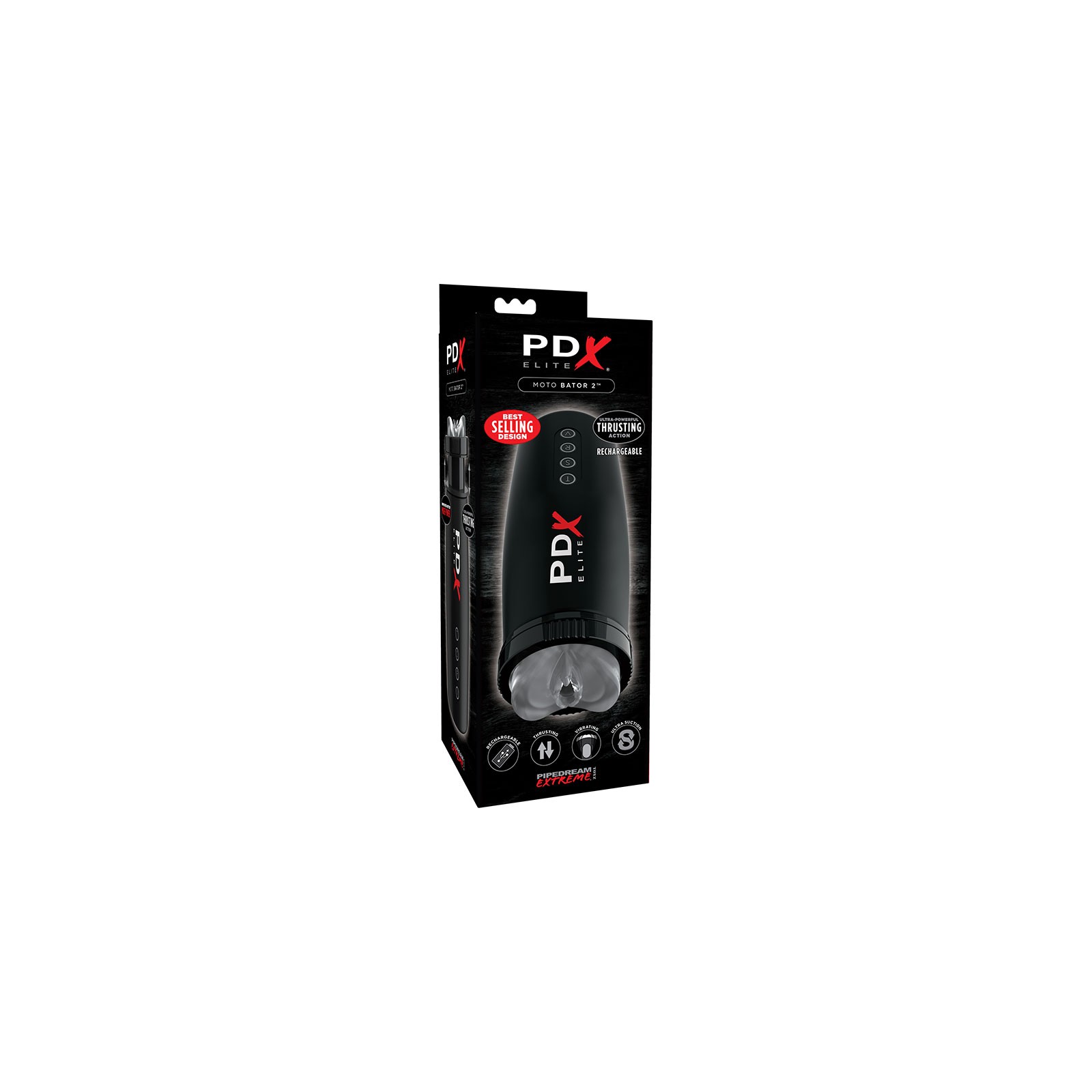 PDX Elite Motobator 2 Thrusting Vibrating Masturbator