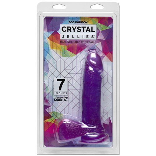 Crystal Jellies 7 Inch Realistic Cock Purple