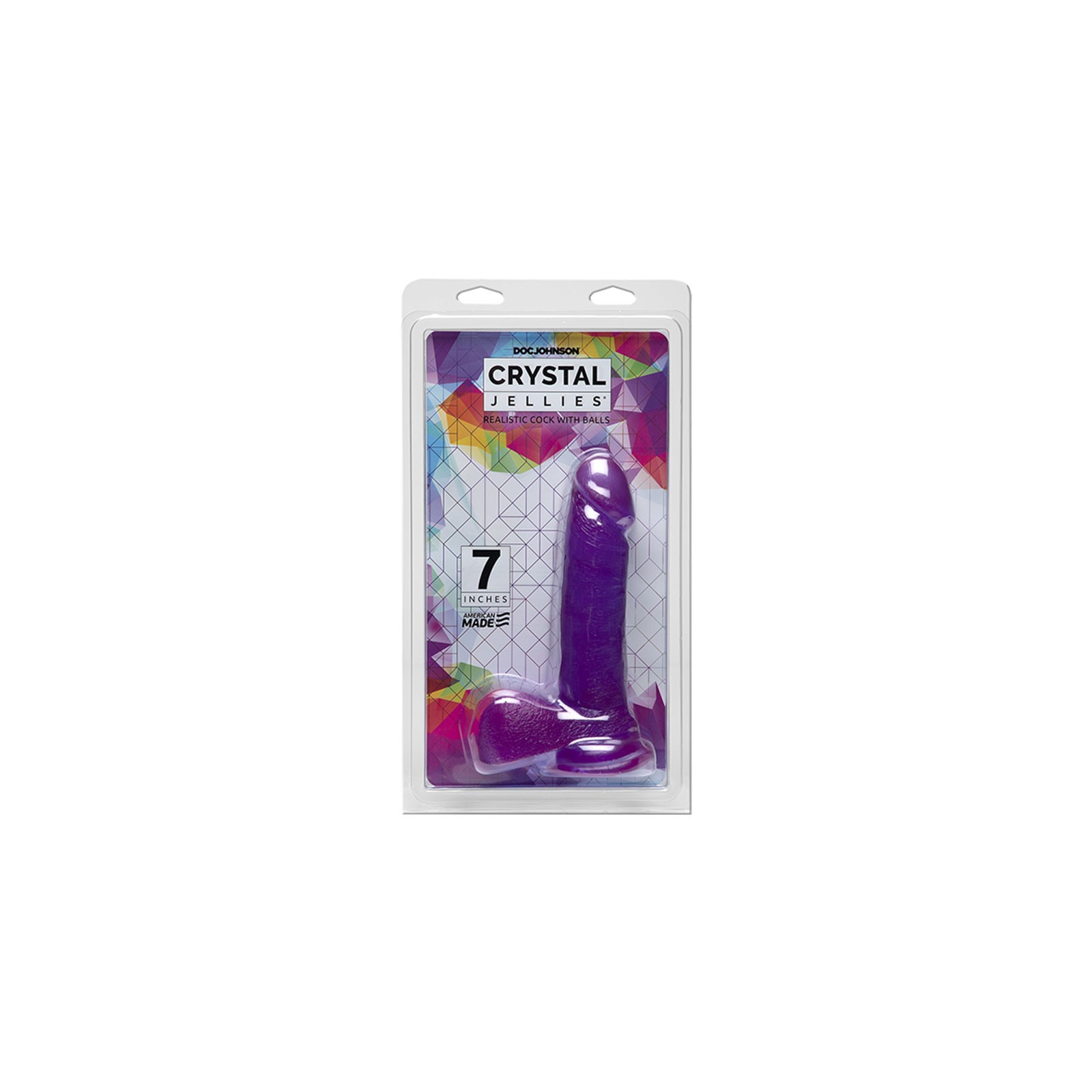 Crystal Jellies 7 Inch Realistic Cock Purple