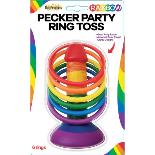 Rainbow Pecker Party Ring Toss Game - Fun for All