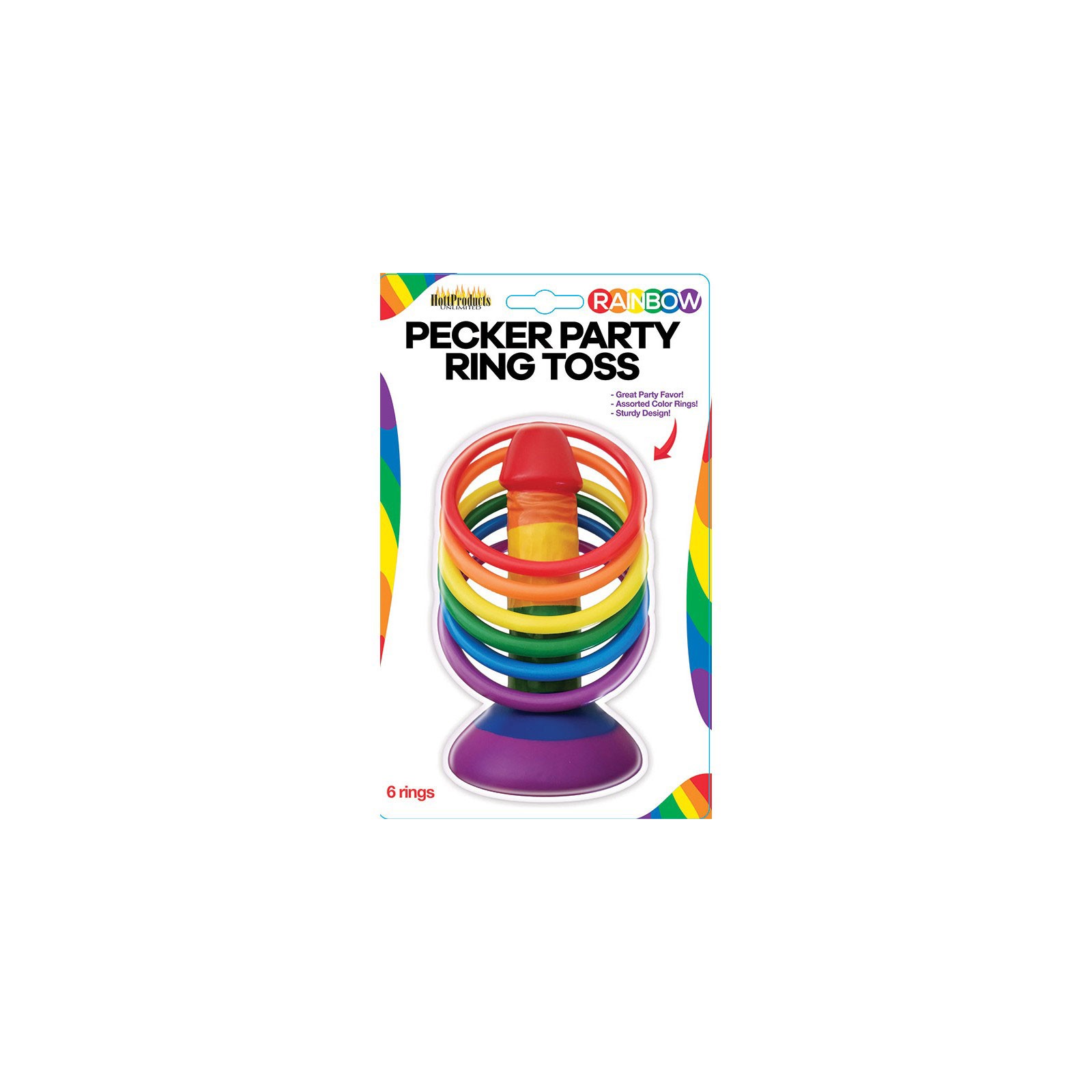 Rainbow Pecker Party Ring Toss Game - Fun for All