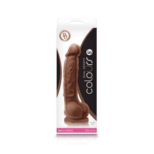 Dildo Realista a Densidad Doble 5 in. Color Marrón