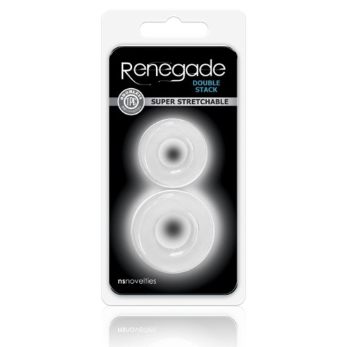 Renegade Double Stack Cock Rings 2-Pack Clear - Performance Enhancement