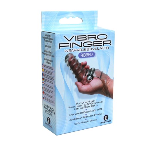 The 9's VibroFinger Ribbed Massager