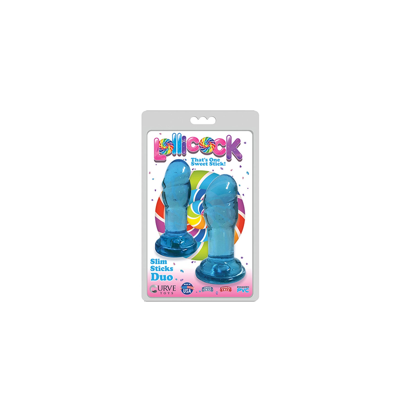 Curve Toys Lollicock Slim Sticks Duo Anal Plug 2-Pack Berry Ice