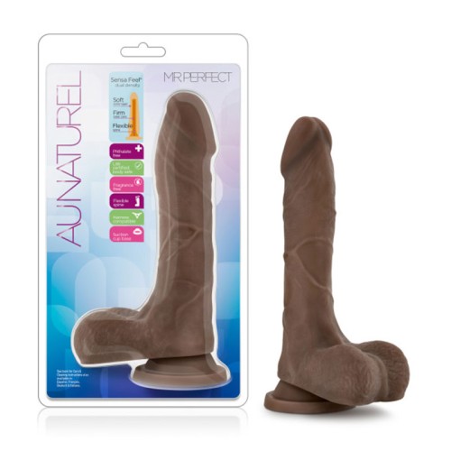 Dildo Au Naturel Mister Perfect de 8.5 Pulgadas con Testículos para Sensación Realista