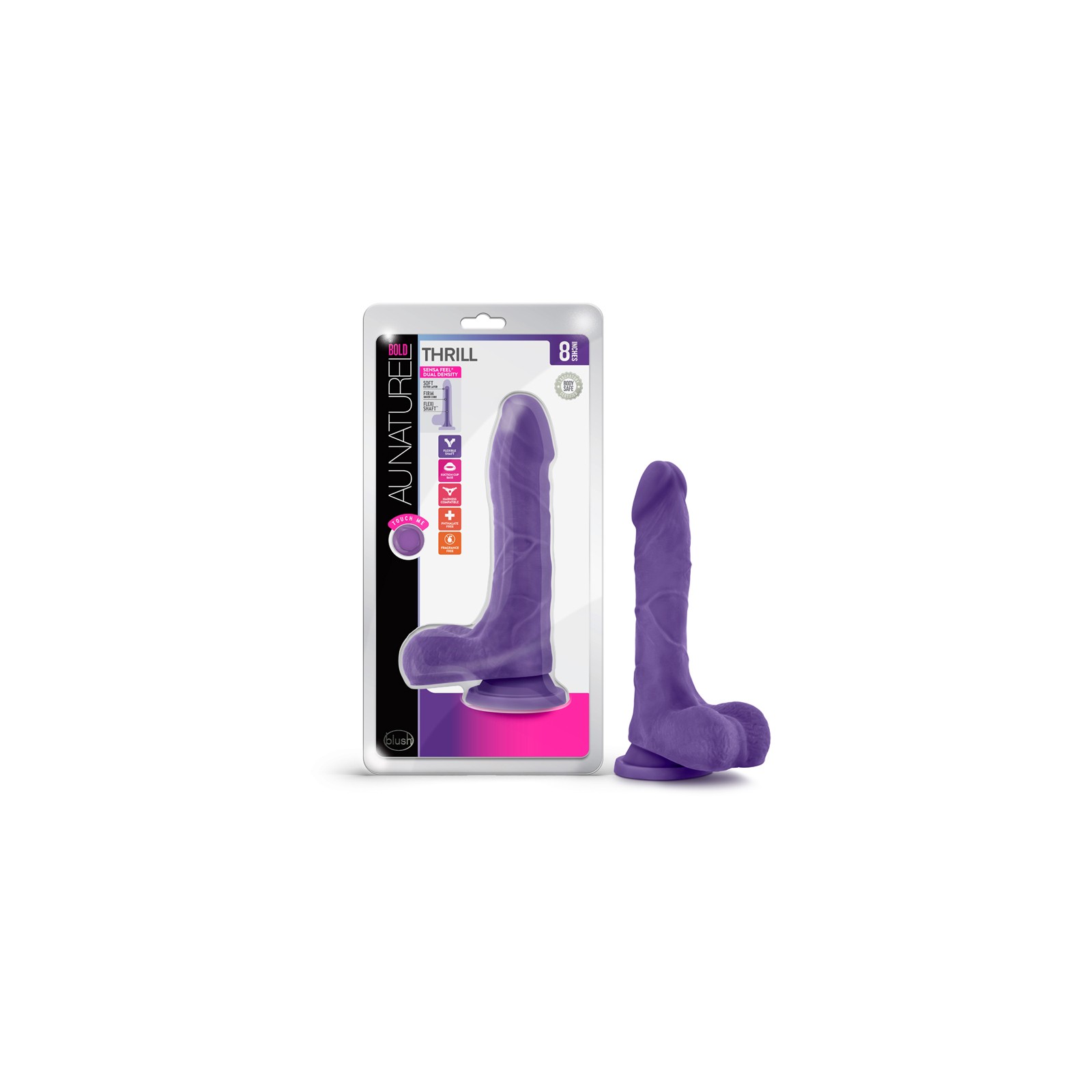 Au Naturel Bold Thrill 8.5 inch Posable Dildo Purple