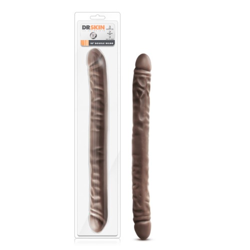 Doble Dildo Dr. Skin de 18 in. Marrón