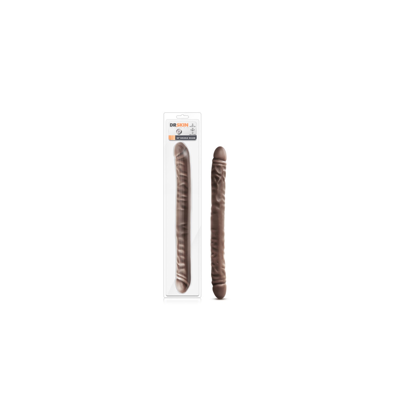 Doble Dildo Dr. Skin de 18 in. Marrón