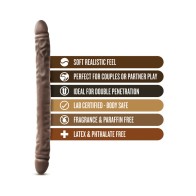 Doble Dildo Dr. Skin de 18 in. Marrón