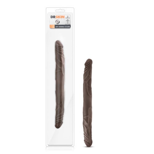 Dildo Doble Dr. Skin 14 in. Marrón