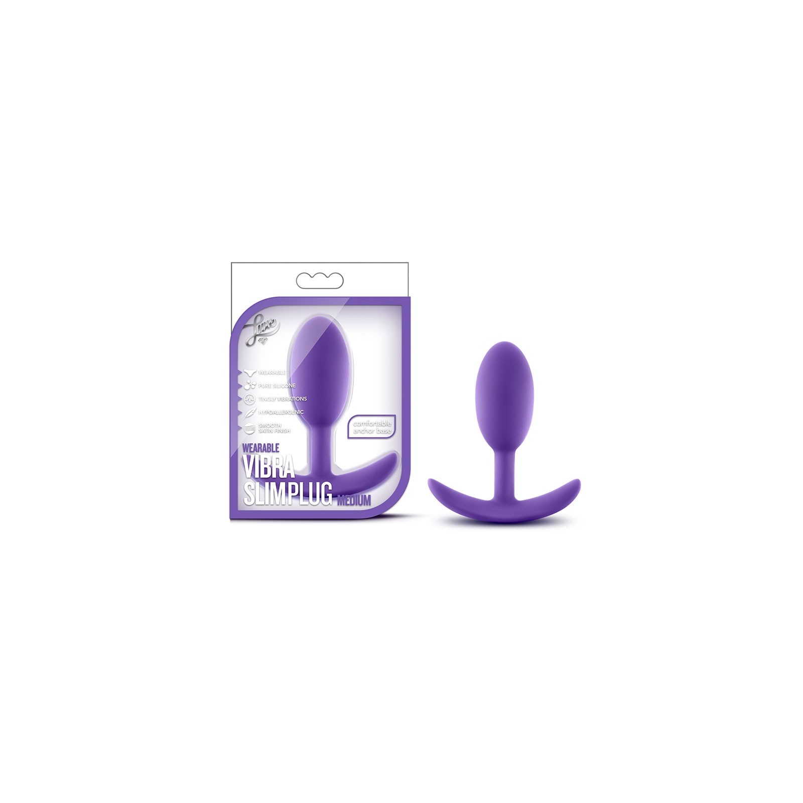 Luxe Wearable Vibra Slim Plug Medium Purple