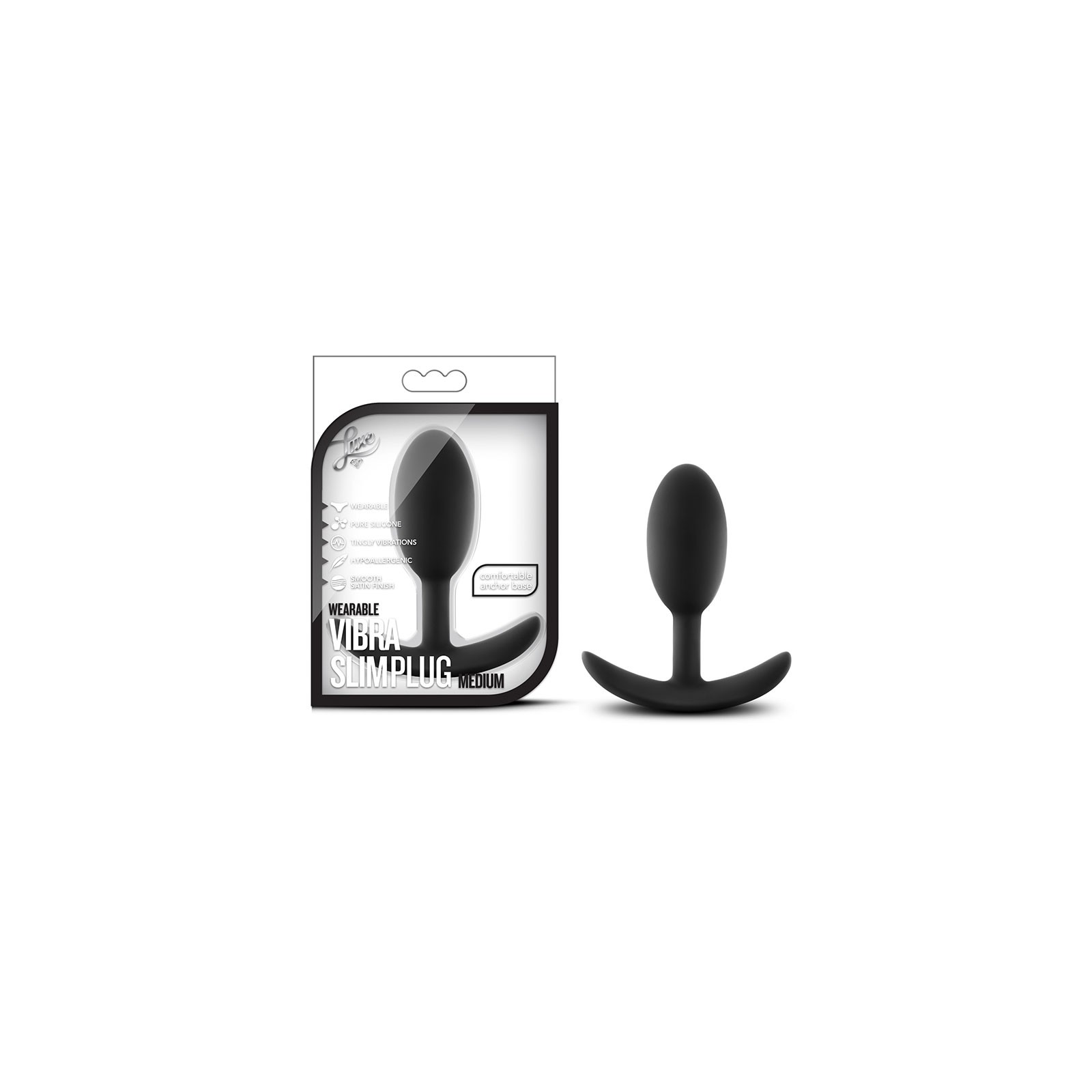 Plug Anal Vibra Slim Wearable Luxe Mediano Negro