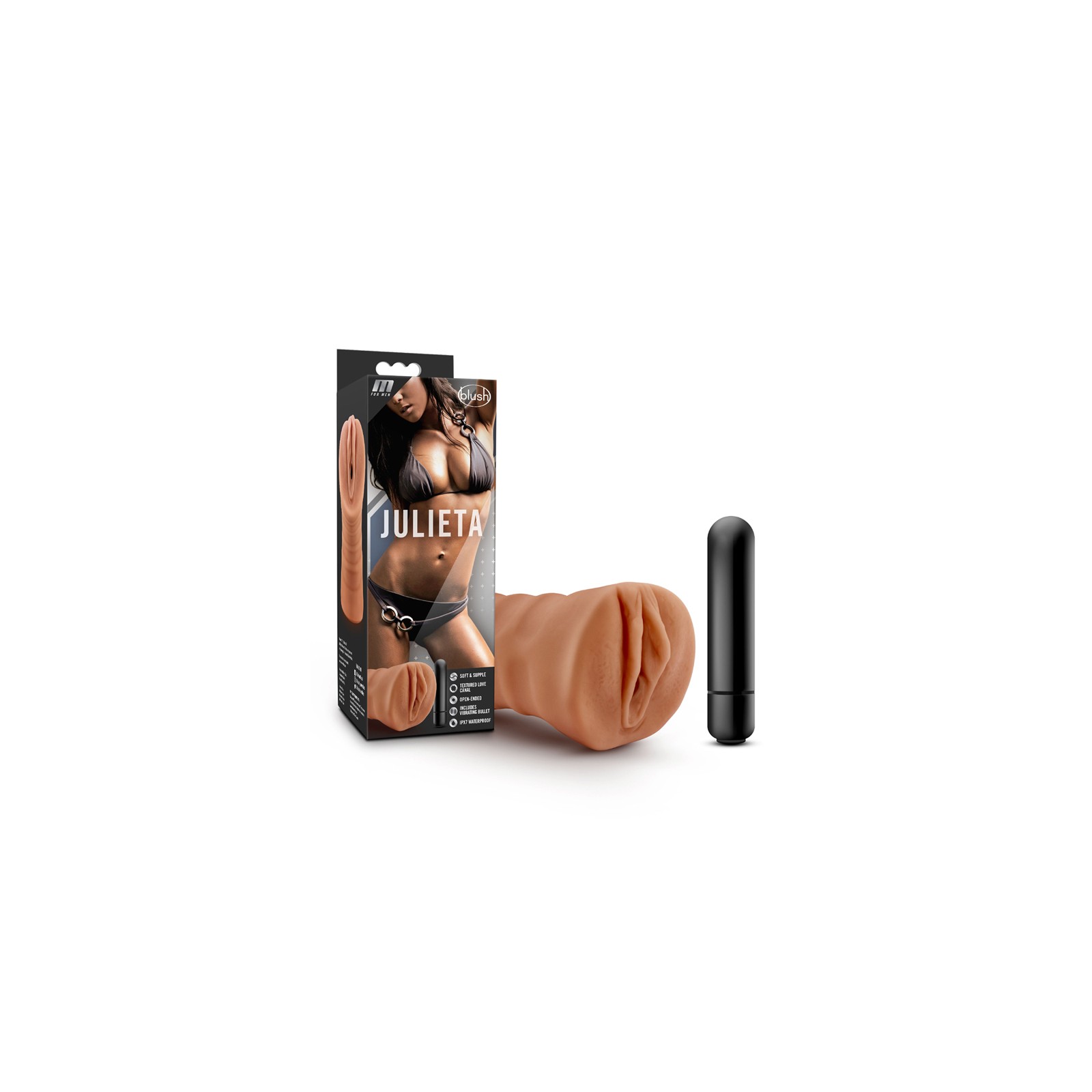 M for Men Julieta Vagina Stroker with Bullet Vibrator Tan