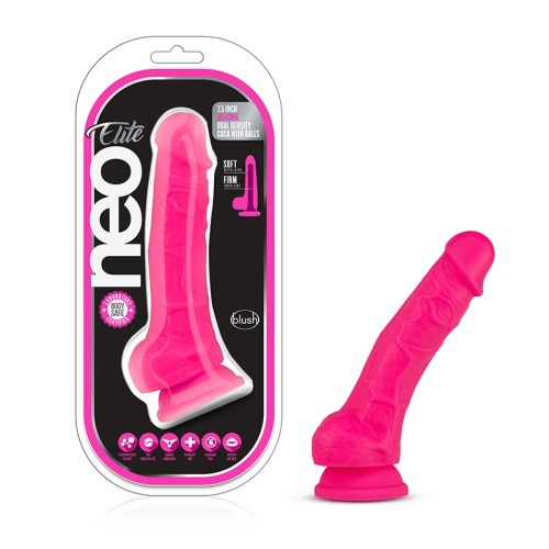 Neo Elite Dual Density Dildo 7.5 inch Neon Pink