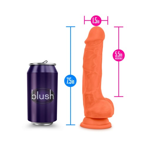 Dildo de Densidad Dual Neo Elite Naranja Neón 7.5 in.