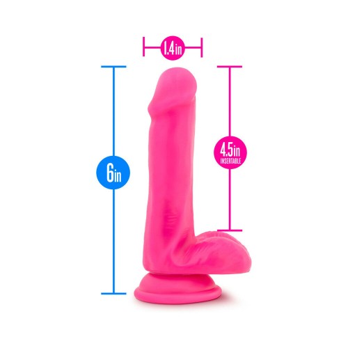 Neo Elite 6 in. Silicone Dual Density Dildo with Balls