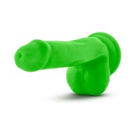 Dildo de Silicona Dual Density de 6 Pulgadas con Bolas Neon Verde