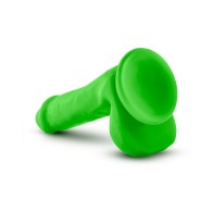 Dildo de Silicona Dual Density de 6 Pulgadas con Bolas Neon Verde