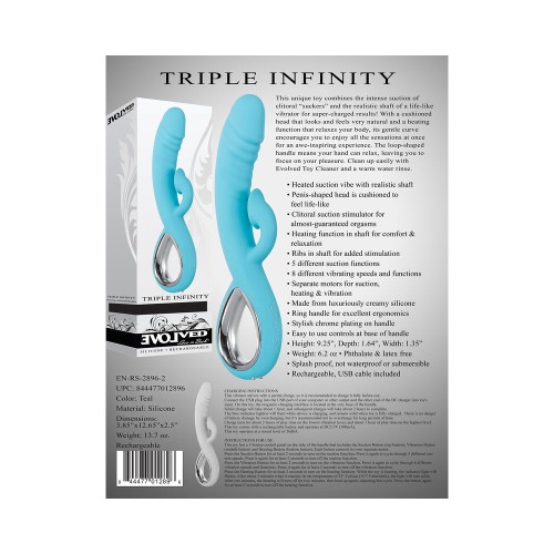 Evolved Triple Infinity Heating Suction Dual Stimulator