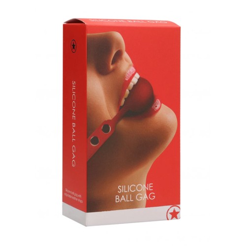 Gag de Silicona Ajustable Ouch! en Rojo