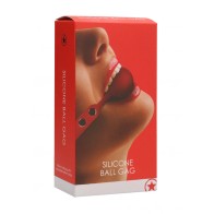 Gag de Silicona Ajustable Ouch! en Rojo