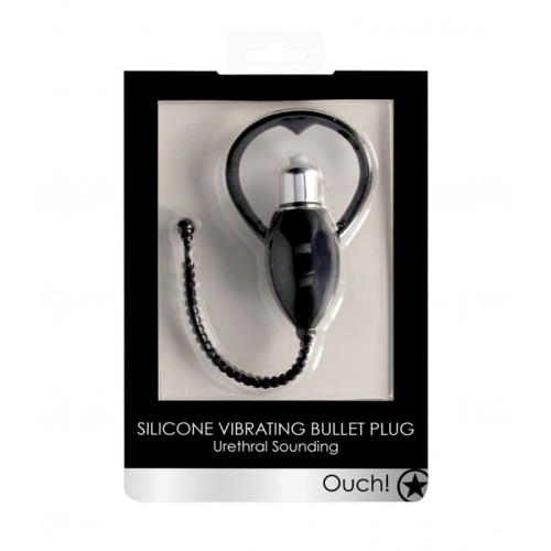 Plug Vibrante de Silicona para Sondeo Uretral Ouch! en Negro