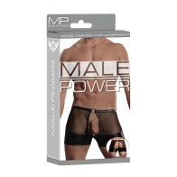 Pantalones Cortos con Anillo de Garter Male Power - Negro