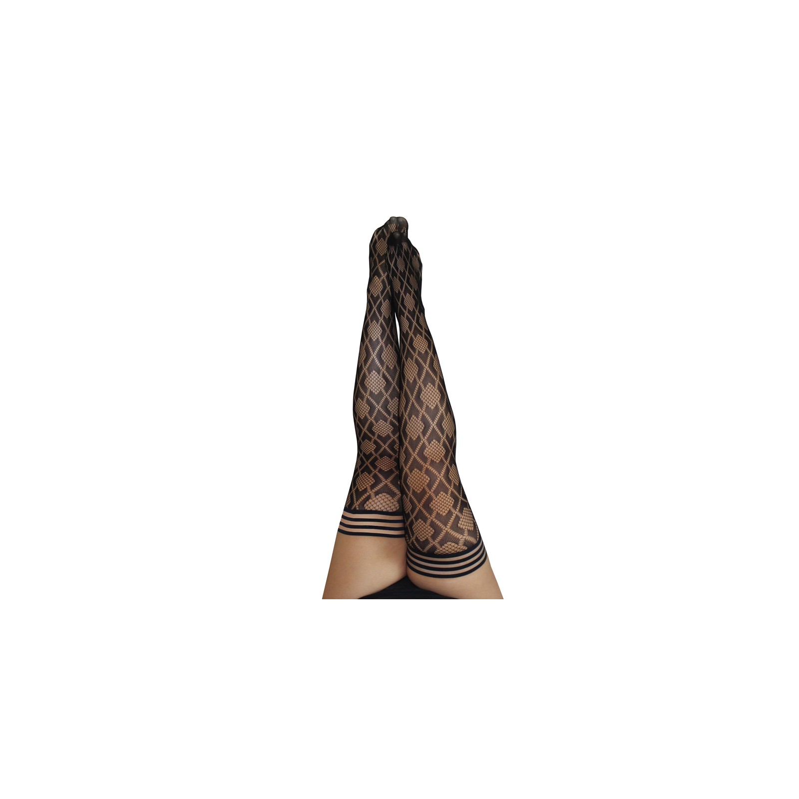 Kixies Elle Fishnet Diamond Thigh-High