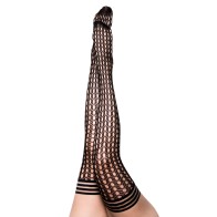 Kixies Mimi Herringbone Fishnet Thigh Highs