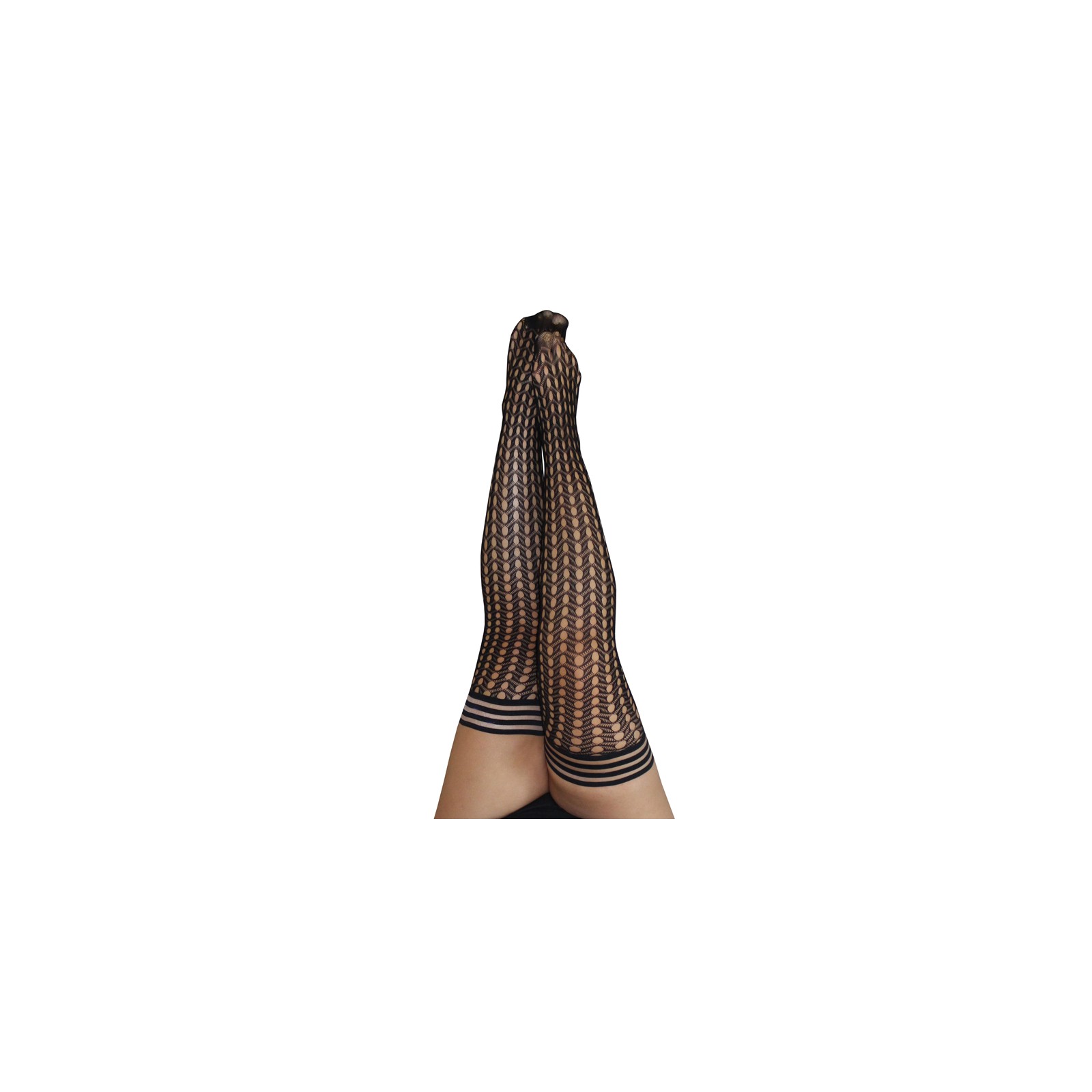 Kixies Mimi Herringbone Fishnet Black Size D