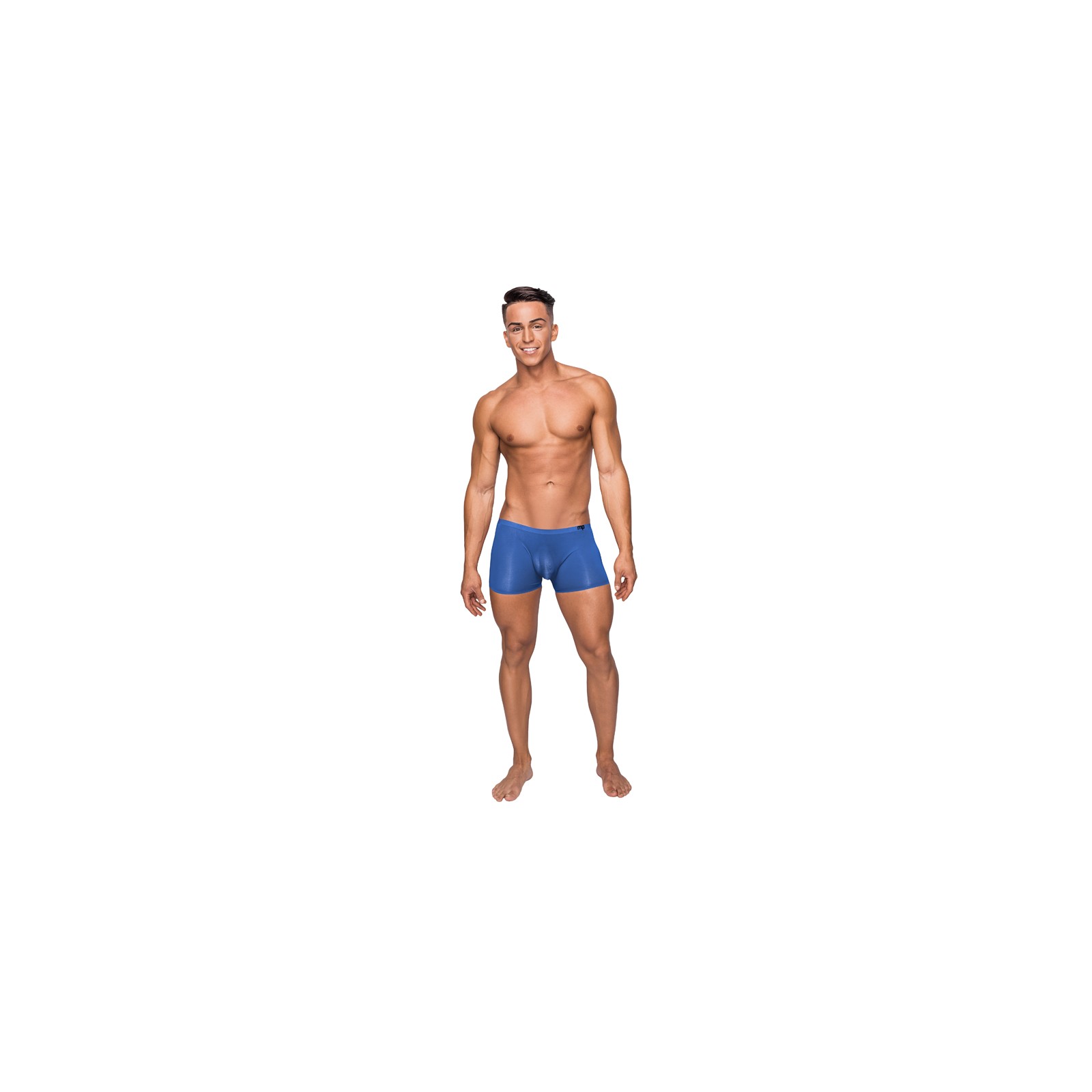 Male Power Seamless Sleek Short Blue Sheer Pouch - Ultimate Comfort