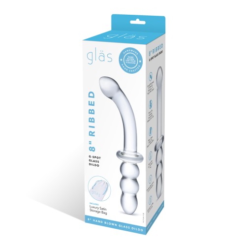 Dildo de Vidrio con Estrías para G-Spot