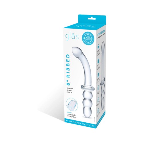 Glas Ribbed G-Spot Glass Dildo