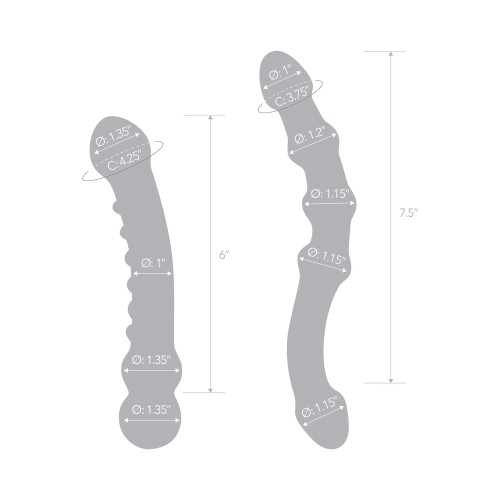 Glas Double Pleasure Glass Dildo Set for Unique Sensations