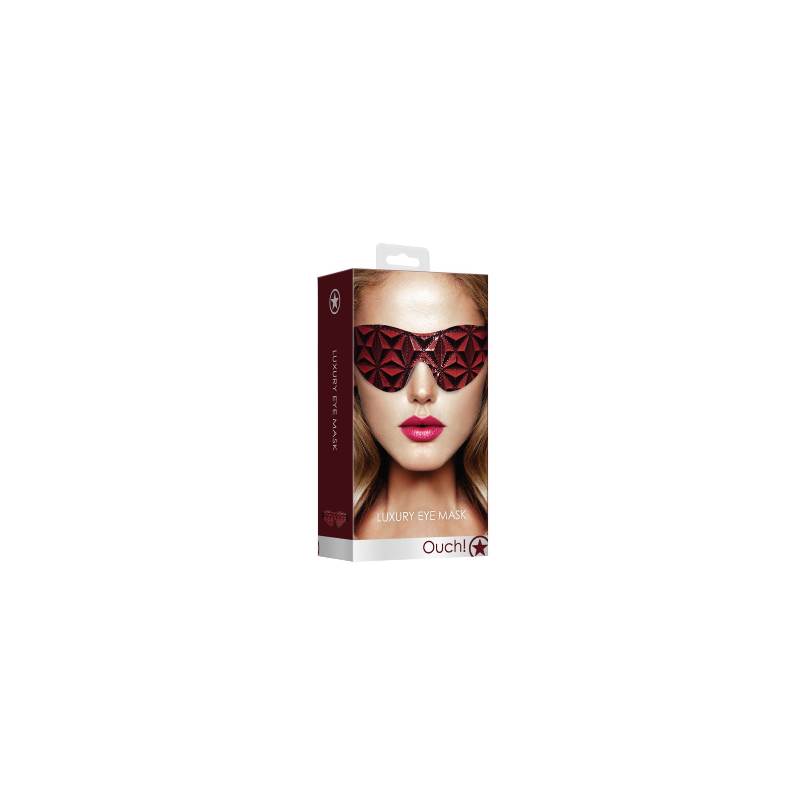 Ouch Luxury Diamond Pattern Eye Mask Burgundy