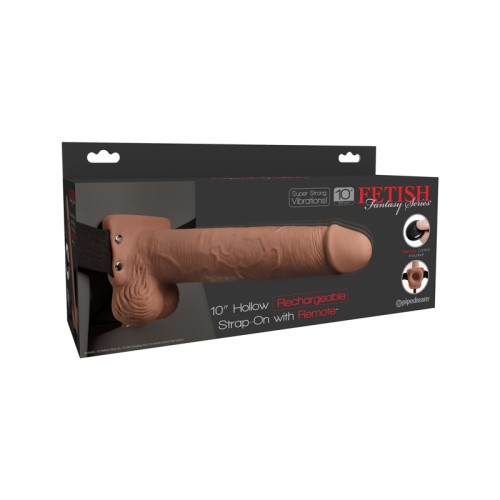 Strap-On Hueco Vibrador 10 in. con Bolas