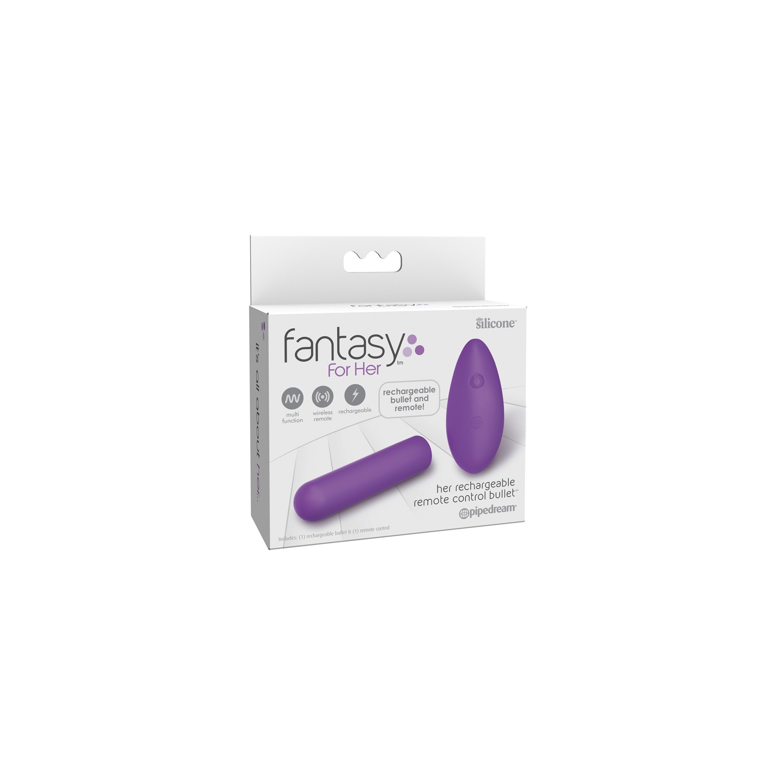 Pipedream Fantasy For Her Her Rechargeable Remote Control Bullet Silicone Vibrator Purple