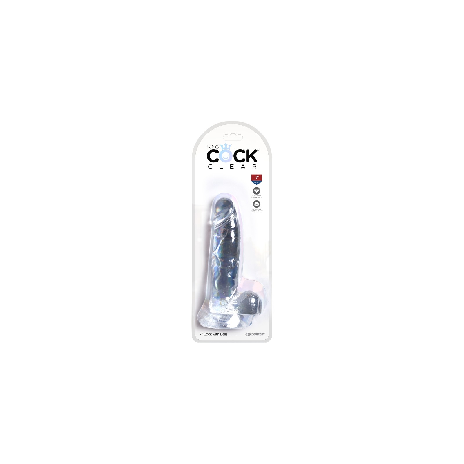 Pipedream King Cock Clear Dildo Realista de 7 in. con Ventosa