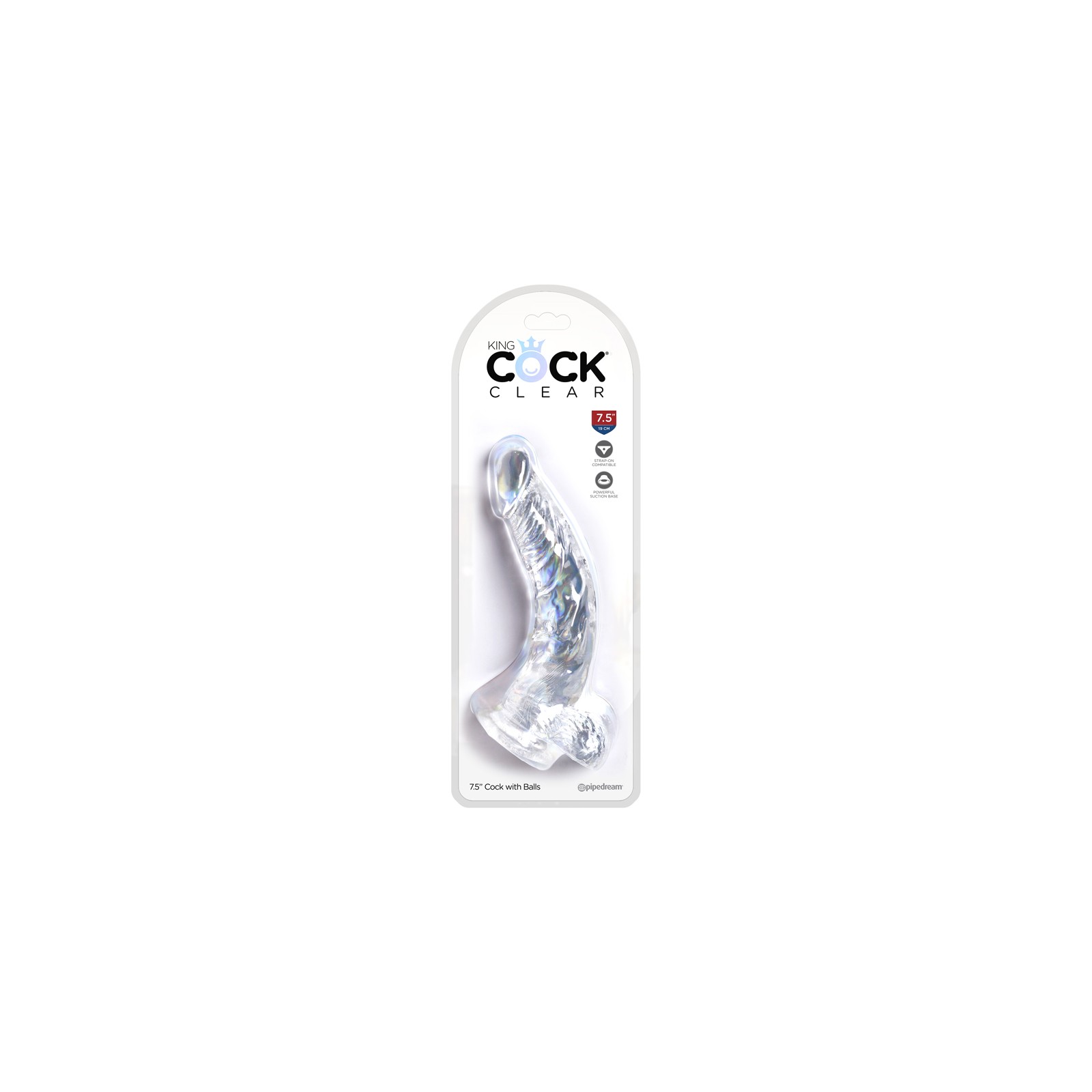 King Cock Dildo Claro de 7.5 in. con Base de Succión