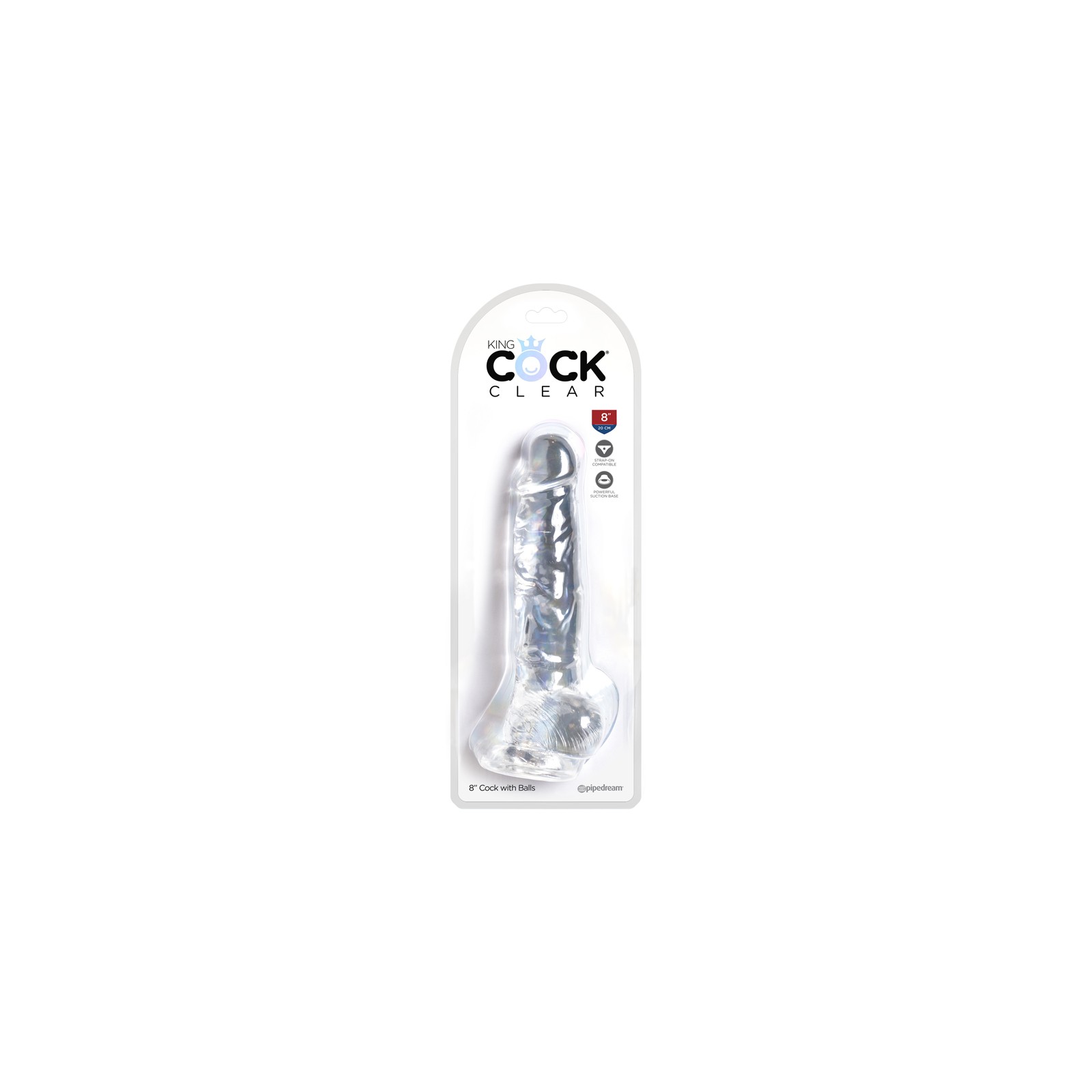 King Cock Clear 8 in. Dildo with Balls