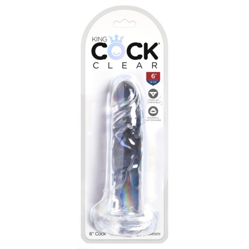 Pipedream King Cock Clear 6 inch Realistic Dildo with Suction Cup