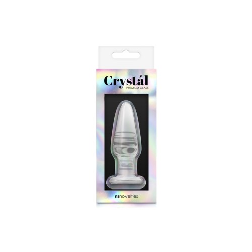 Crystal Tapered Glass Anal Plug Small Transparent