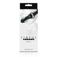 Sinful Black Silicone Bar Gag Comfortable Play