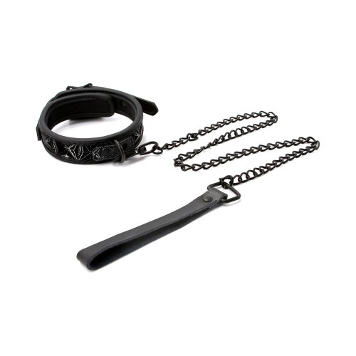 Sinful Adjustable Vinyl Collar and Leash Black