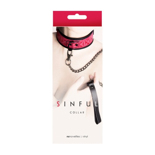 Sinful Vinyl Collar - Pink