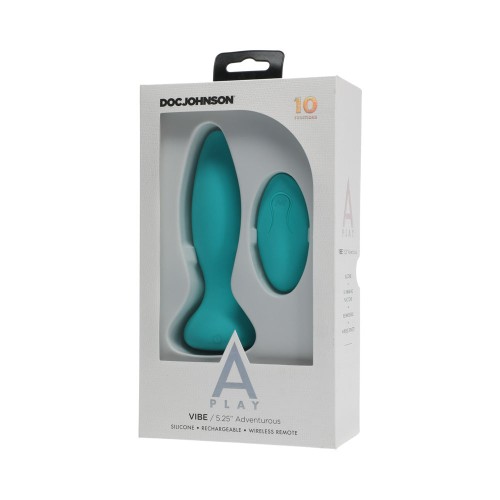 A-Play Vibe Adventurous Silicone Anal Plug with Remote - Teal